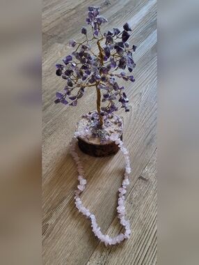 Rose Quartz Chip Stone Necklace
